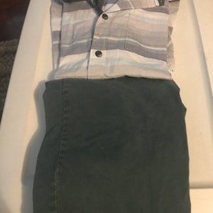 Wrangler Teen Dress Shirt 14/16 Old Navy Green Jogger Pants XL 14/16
